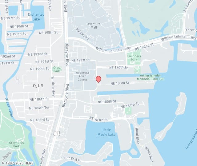 Location Map: 18801 NE 29th Ave Aventura, Florida 33180