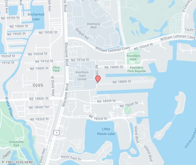 Location Map: 18801 NE 29th Ave Aventura, Florida 33180