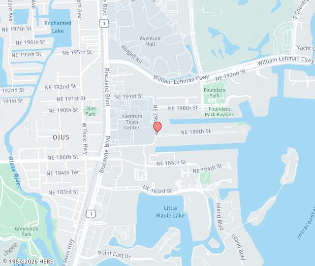 Location Map: 18801 NE 29th Ave Aventura, Florida 33180